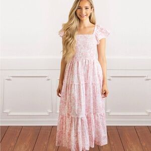 Pink Floral Maxi Dress